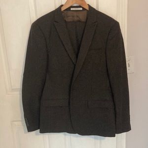 Edge by WDNY brown slim fit wool blend suit.
